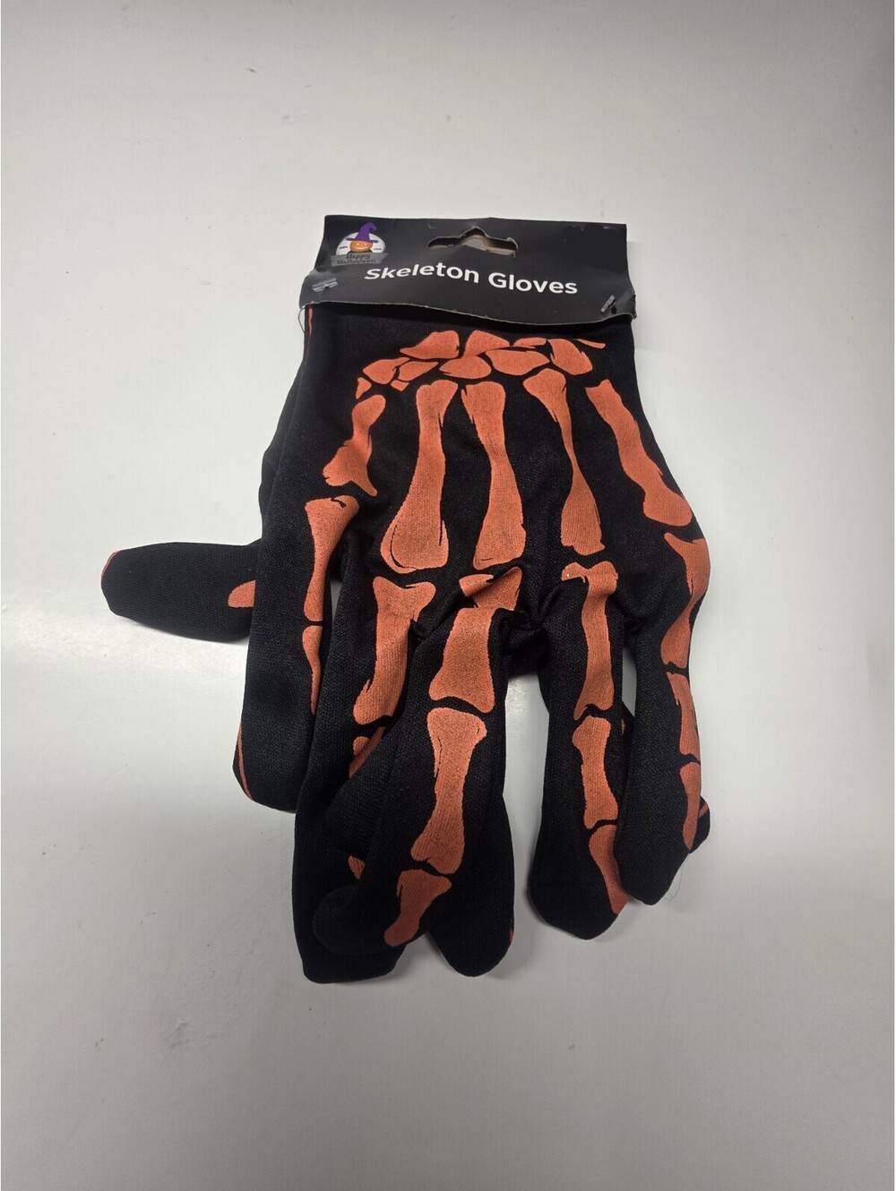 Skeleton Red Gloves Adult Costume Full Finger Elastic Stretch